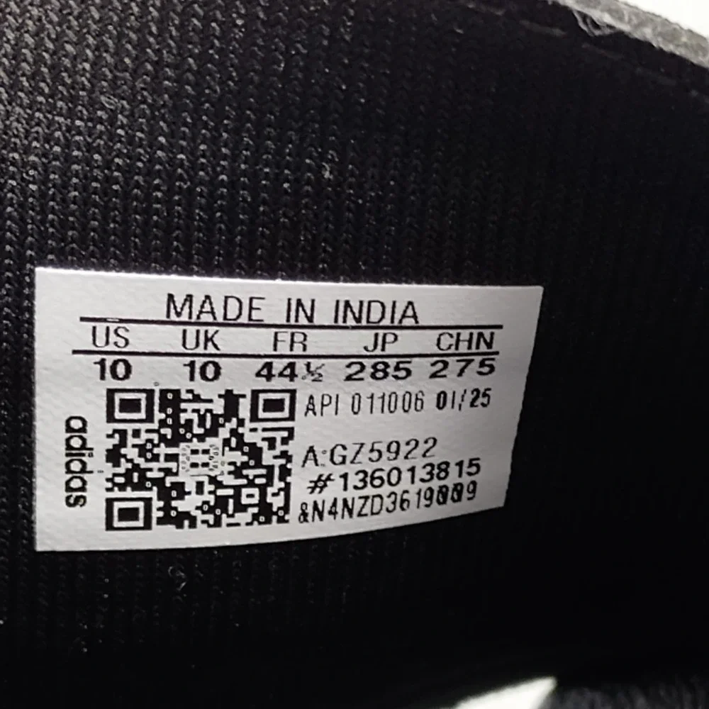 Adidas Adilette Shower‎ Slide Sandals Mens US Size 10 Black White Slip On GZ5922